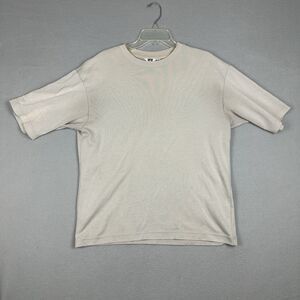 Men’s UNIQLO U AIRism Cotton Crew Neck Oversized T-Shirt Size Medium Beige